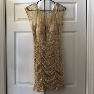 Beautiful Gold lace Cocktail dress